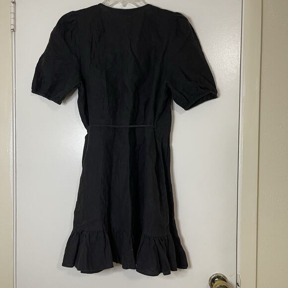 Los angeles atelier & other stories black linen wrap mini dress size US 8 - Picture 5 of 5
